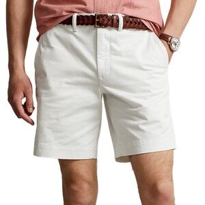 NWOT Polo Ralph Lauren White High Rise Relaxed Fit Shorts 100% Cotton Size 40